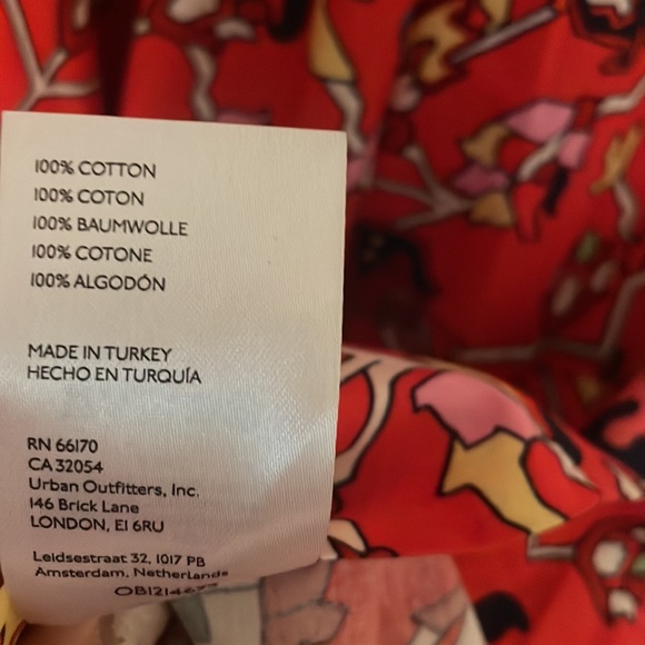 Anthropologie Cotton Tribal Print Dress, Red - Picture 9 of 9